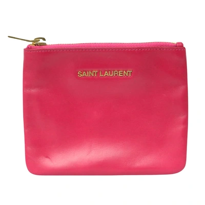 Saint Laurent Pink Leather Wallet  ()