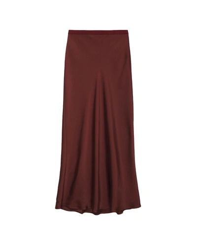 Anine Bing Bar Silk High-waisted Skirt In Red