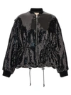 ALEXANDRE VAUTHIER SEQUIN BOMBER JACKET CASUAL JACKETS, PARKA BLACK