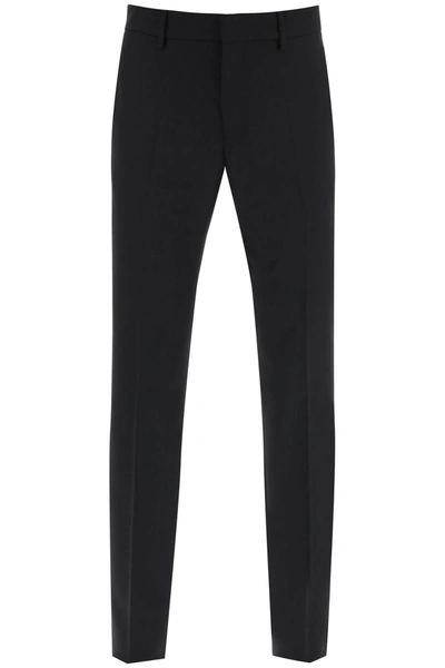 Versace Straight Trousers In Black  