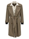 MM6 MAISON MARGIELA TRENCH COAT WITH CONTRASTING INSERTS COATS, TRENCH COATS BEIGE
