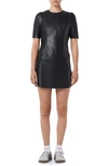 Noisy May Hill Faux Leather Short Sleeve Sheath Dress In Black | ModeSens