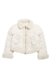 DESIGN HISTORY KIDS' PUFFER JACKET WITH FAUX SHEARLING TRIM