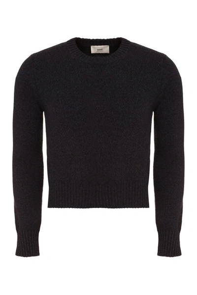 Ami Alexandre Mattiussi Ami Paris Crew-neck Cashmere Jumper In Blue