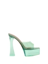 Amina Muaddi Dalida Pvc Platform Mules In Mint