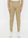 Pt Torino Beige Cotton Trousers In White