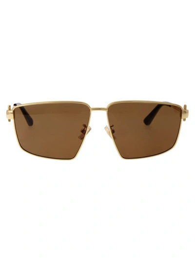 Bottega Veneta Bv1223s Sunglasses In 005 Gold Gold Brown