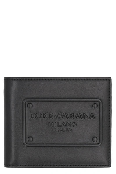 Dolce & Gabbana Calf Leather Wallet In Black