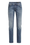 Dolce & Gabbana Light Blue Skinny Stretch Jeans With Whiskering In Denim