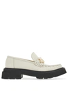 Ferragamo Women Gancio Leather Loafers In White