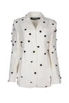 Jacquemus Waist Belted Polka Dot Jacket In Whiteblackdotsembroi