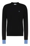 Off-white Men's Knit Wool Pullover Sweater In Black