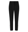 TWINSET TWINSET  BLACK CROPPED TROUSERS WITH BUTTONS