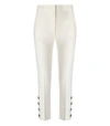 TWINSET TWINSET  WHITE CROPPED TROUSERS WITH BUTTONS