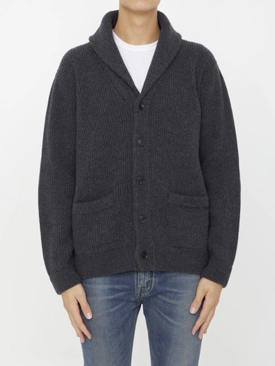 Roberto Collina Wool And Cashmere Cardigan In Grey