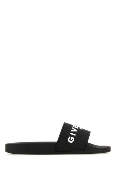 GIVENCHY GIVENCHY MAN BLACK RUBBER SLIPPERS