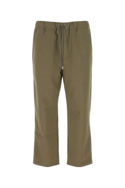 Oamc Drawstring-fastening Cotton Trousers In Green