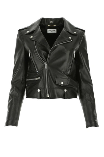 Saint Laurent Woman Black Nappa Leather Jacket