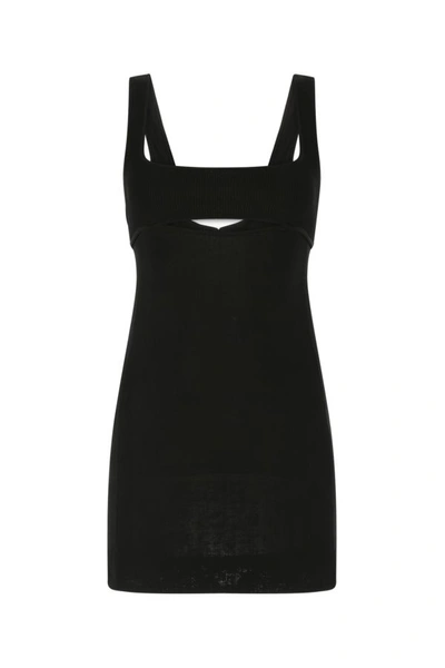 Saint Laurent Cut-out Mini Dress In Black