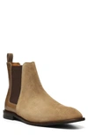Donald Pliner Calf Suede Chelsea Boot In Taupe