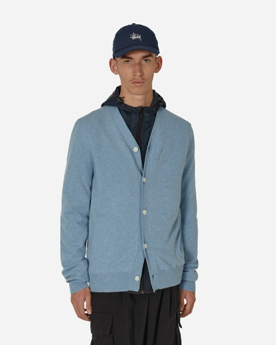 Comme Des Garçons Play Lambswool V Neck Cardigan Light In Blue