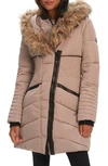 NOIZE GIGI VEGAN FAUX FUR TRIM QUILTED PARKA