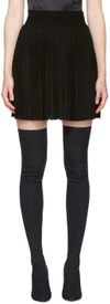 BALMAIN BALMAIN BLACK PLEATED MINISKIRT