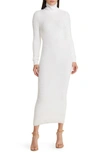 Bardot Lavinia Brushed Long Sleeve Turtleneck Sweater Dress In Ivory