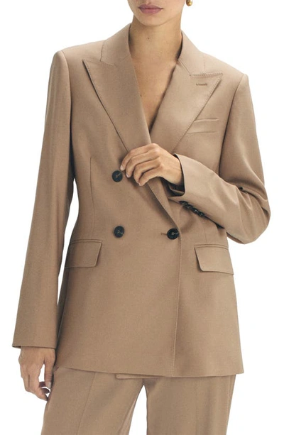 Reiss Kate - Camel Atelier Wool Double Breasted Blazer, Us 8