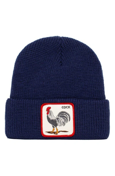 Goorin Bros . Morning Call Rooster Patch Beanie In Blue