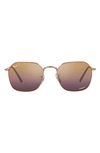 RAY BAN JIM 53MM POLARIZED IRREGULAR SUNGLASSES