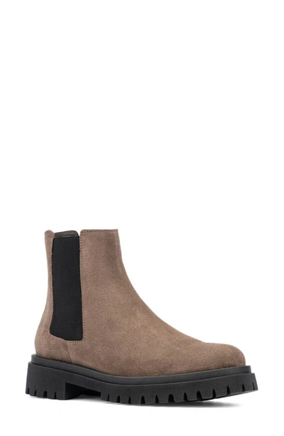 Aquatalia Olessa Suede Chelsea Ankle Boots In Ecru/ Black