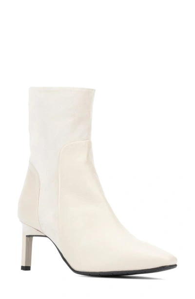 Aquatalia Rowanna Mixed Leather Stiletto Booties In Ivory