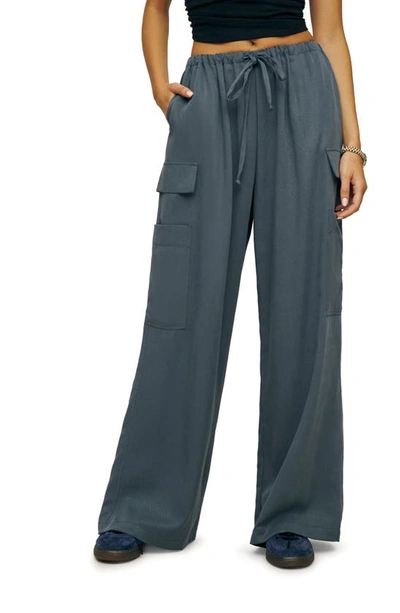 Reformation Ethan Twill Pant In Slate