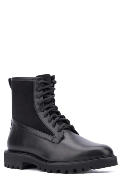 Aquatalia Men's Gitano Weatherproof Leather And Suede Lace-up Boots In Black