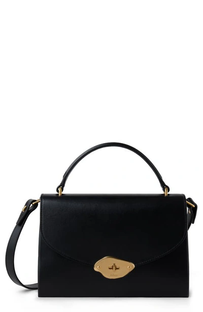 MULBERRY MULBERRY LANA HIGH GLOSS LEATHER TOP HANDLE BAG