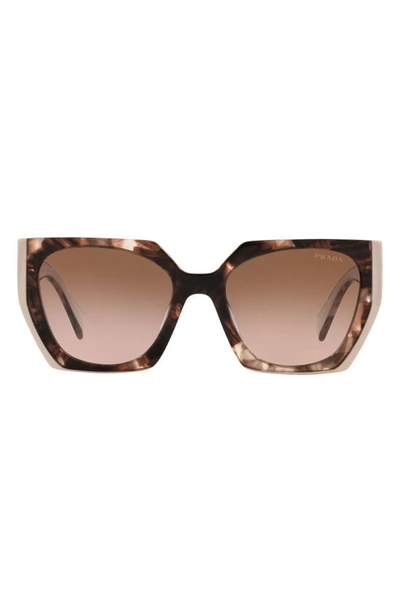 Prada Gradient Rectangle Acetate Sunglasses In Beige Tort