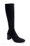 Aerosoles Centola Boot-dress Boot-tall-mid Heel In Black Faux Suede