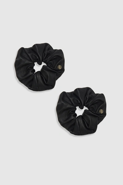 Anine Bing Large Gwinn Scrunchie 2 Pack In Black