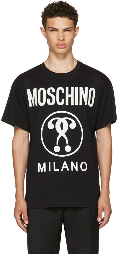 Moschino Black Double Question Mark Logo T-shirt