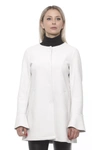 19v69 Italia Elegant White Neoprene Woman Coat In White