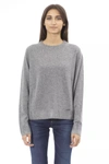 BALDININI TREND BALDININI TREND CHIC GRAY WOOL-BLEND CREW NECK WOMEN'S SWEATER