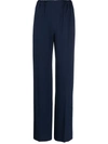 Emporio Armani Palazzo Trousers In Blue