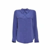 Equipment Slim Signature Long-sleeve Silk Shirt In Blue