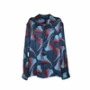 Etro Floral Print Silk Shirt In Blue