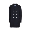 Lanvin Sophisticated Woolen Double-breasted Coat With Peak Lapels In Black