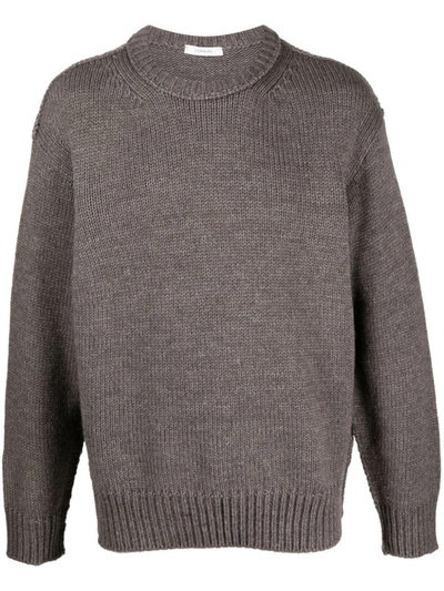 Lemaire Round-neck Knitted Jumper In Grey