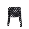 MARNI MARNI BLACK VISCOSE POLKA DOT PATTERN CROPPED TOP MARNI