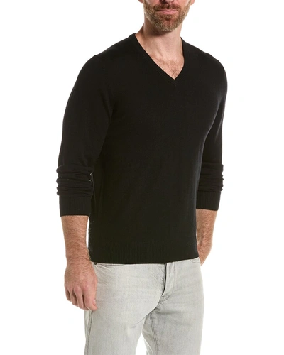 Mette Merino Wool V-neck Sweater In Black