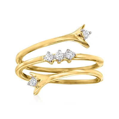 Ross-simons Diamond Wrap Ring In 18kt Gold Over Sterling In Silver